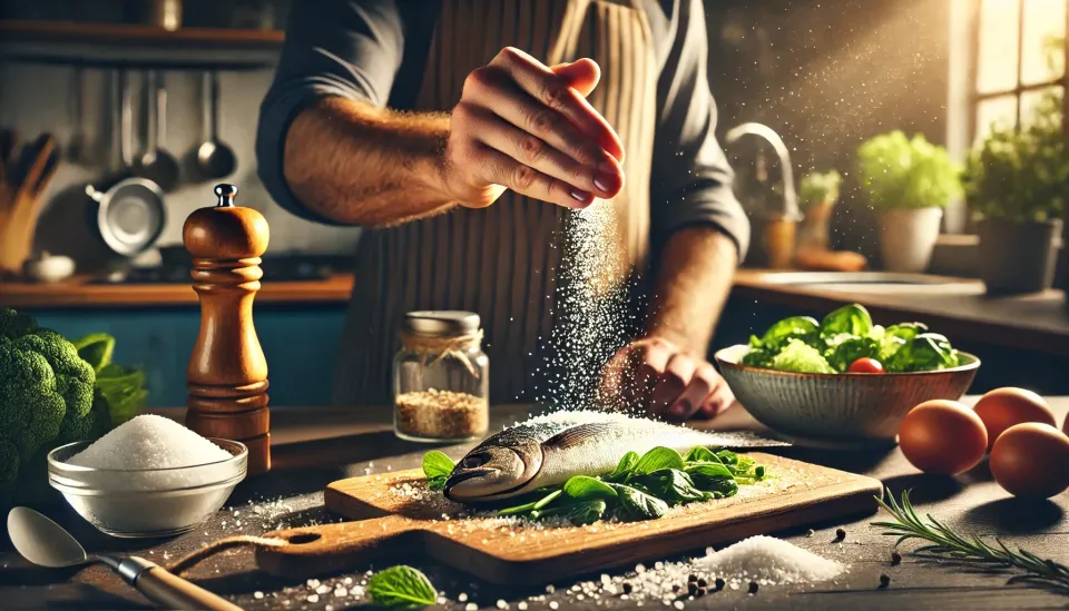 Salting a fish before cooking
